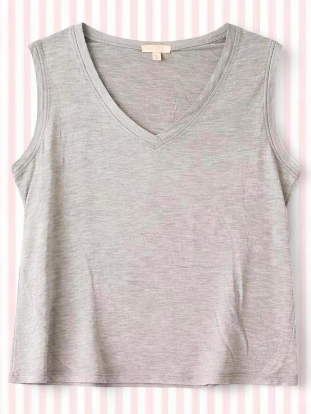Abound V-Neck Sleeveless Tank Top Women’s Large Gray Violet Cotton Modal